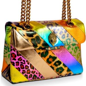Kurt Geiger Kensington Metallic Rainbow Leopard Cross Body
